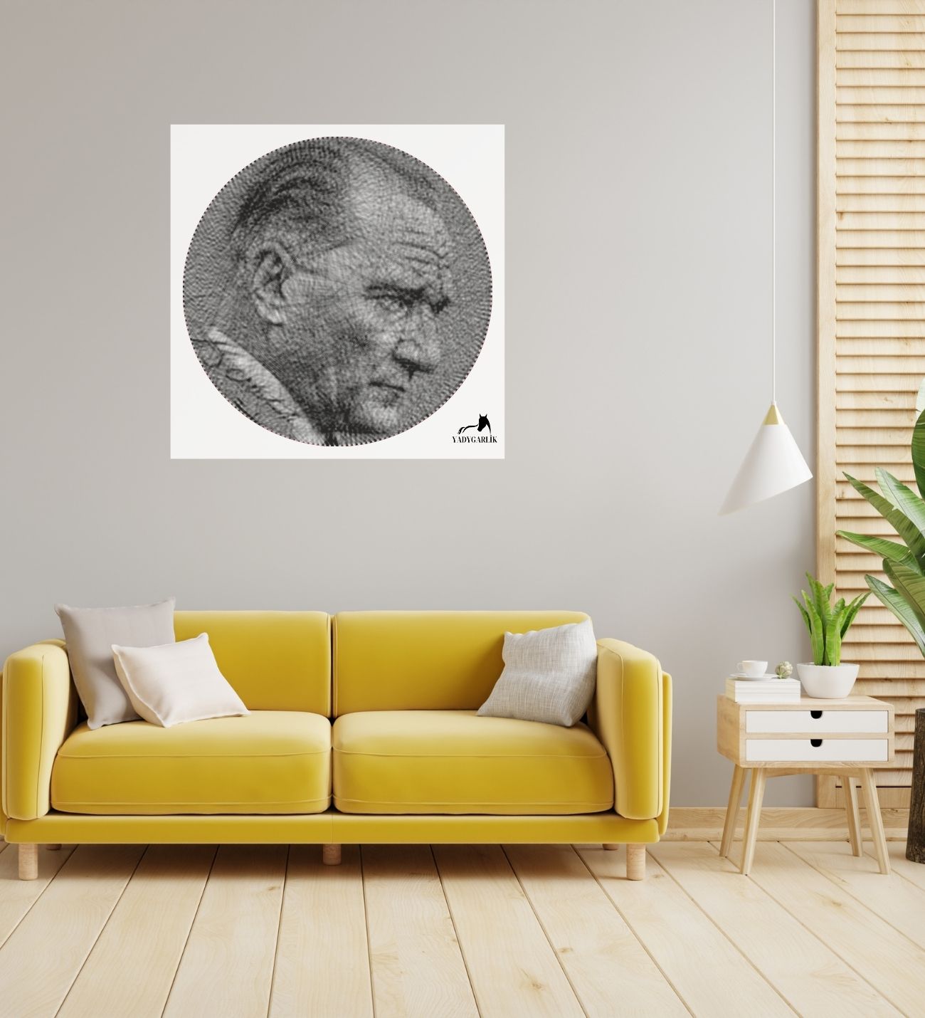🖤 50×50 cm Ulu Önder Mustafa Kemal Atatürk Filografi Tablosu